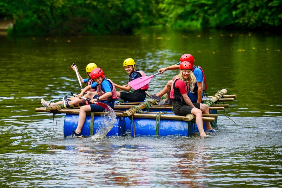 Raft building at the chateau